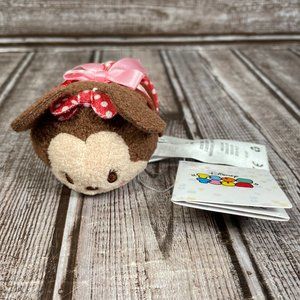 DISNEY TSUM TSUM MINNIE MOUSE Polka Dot Red Bow Valentine's Day Mini 3.5" Plush